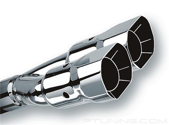 Picture of Stainless Steel Square Intercooled Angle Cut Clamp-On Dual Polished Exhaust Tip (2.5" Inlet, 14" Length)