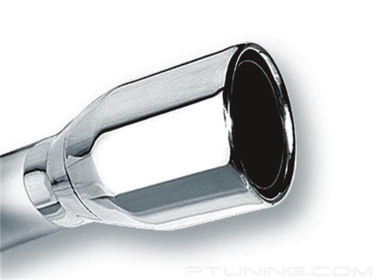 Picture of Stainless Steel Round Rolled Edge Straight Cut Weld-On Polished Exhaust Tip (2.5" Inlet, 4" Outlet, 8" Length)