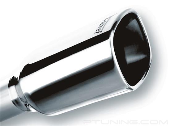 Picture of Stainless Steel Square Rolled Edge Angle Cut Weld-On Polished Exhaust Tip (2.25" Inlet, 7.88" Length)