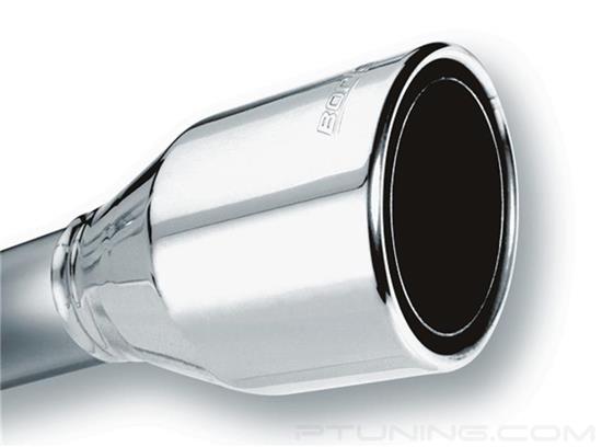 Picture of Phantom Stainless Steel Round Rolled Edge Angle Cut Weld-On Polished Exhaust Tip (2.5" Inlet, 4.5" Outlet, 7.75" Length)