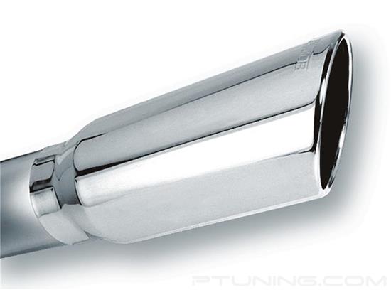 Picture of Stainless Steel Round Rolled Edge Angle Cut Clamp-On Polished Exhaust Tip (4" Inlet, 5" Outlet, 14" Length)