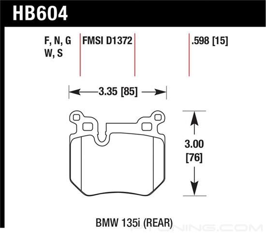 Picture of Motorsports Performance DTC-30 Compound Rear Brake Pads