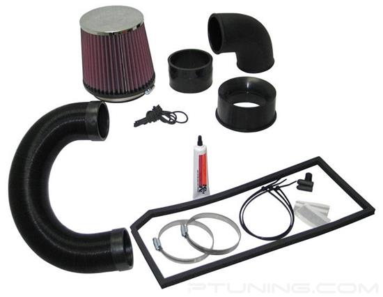 Picture of 57i Series Generation I Flex Hose Black Cold Air Intake System with Red Filter and Intake Pipe