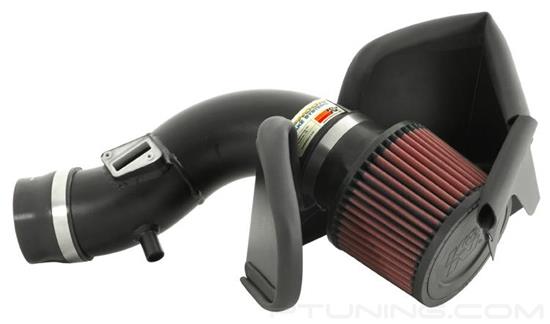 Picture of Typhoon Aluminum Black Cold Air Intake System with Red Filter
