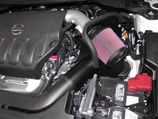 Picture of Typhoon Aluminum Silver Cold Air Intake System with Red Filter