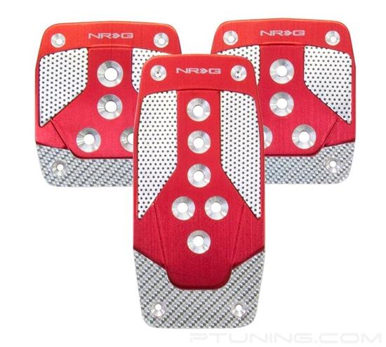 Picture of Aluminum Sport Pedal M/T - Red/Silver Carbon
