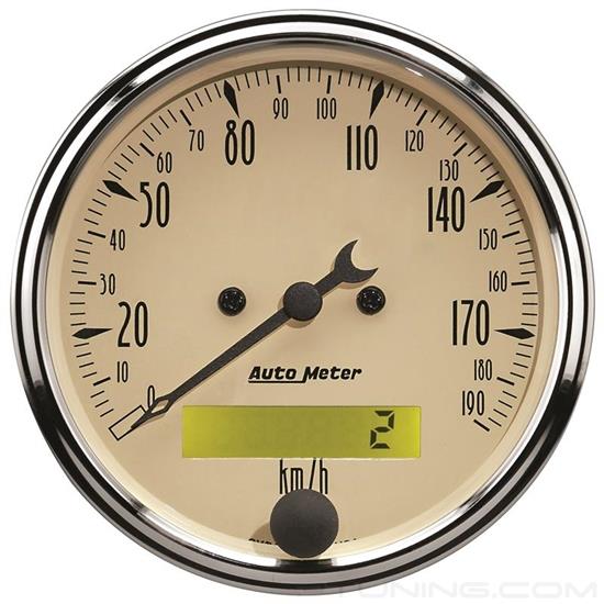 Picture of Antique Beige Series 3-1/8" Speedometer Gauge, 0-190 KPH