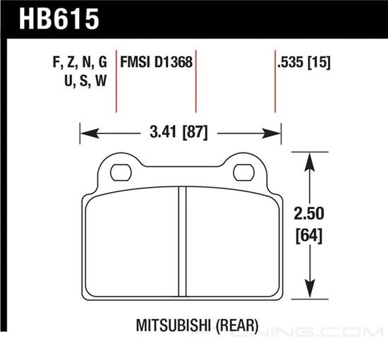 Picture of Motorsports Performance HP Plus Compound Rear Brake Pads