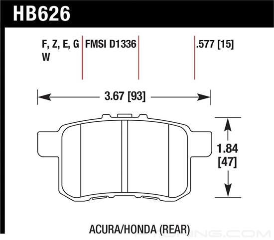 Picture of High Performance Street Rear Brake Pads