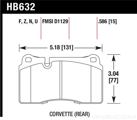 Picture of Motorsports Performance HP Plus Compound Rear Brake Pads