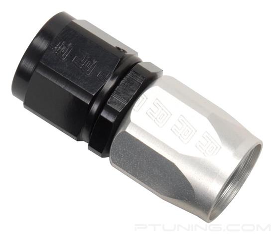 Picture of Full Flow 4AN Straight Hose End - Black/Silver