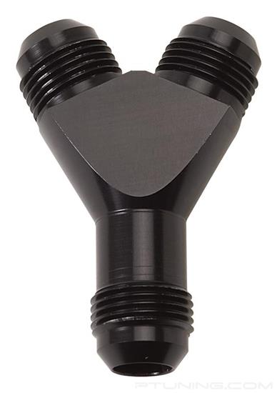 Picture of Aluminum Y-Block Adapter with 8AN Male with 1/8" NPT Female Side Port - Black