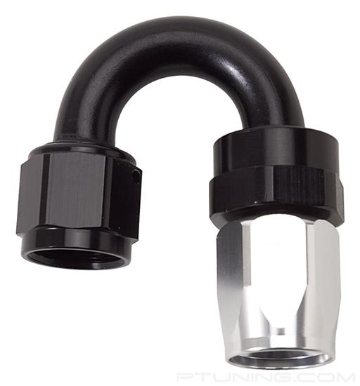 Picture of Full Flow 8AN 180 Degree Tight Radius Swivel Hose End - Black/Silver
