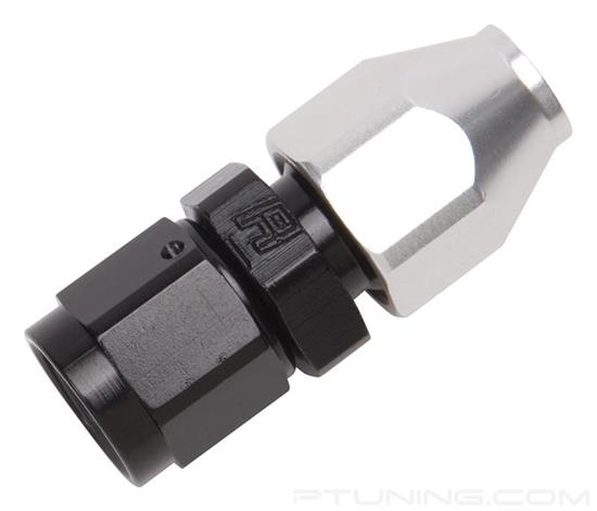 Picture of 8AN Female Swivel to 1/2" Aluminum Tube Fuel Line Adapter - Black/Silver
