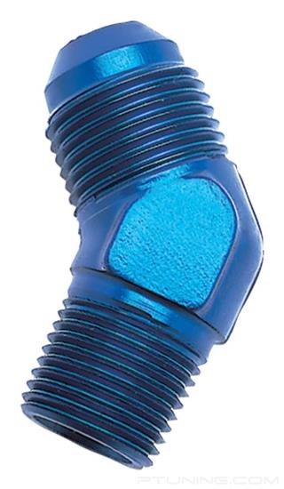 Picture of 6AN to 1/8" NPT 45 Degree Flare to Pipe Adapter - Blue