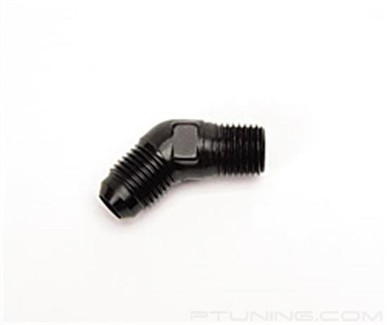 Picture of 6AN to 1/4" NPT 45 Degree Flare to Pipe Adapter - Black