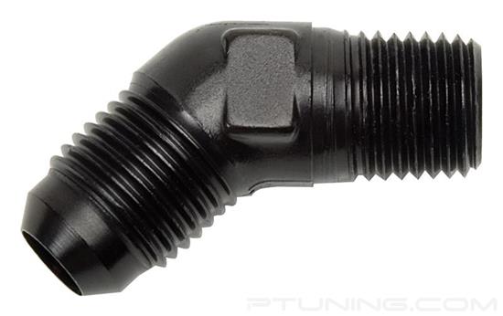 Picture of 8AN to 3/8" NPT 45 Degree Flare to Pipe Adapter - Black