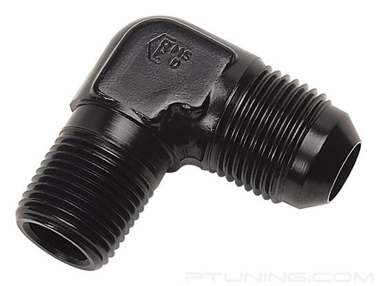Picture of 6AN to 1/8" NPT 90 Degree Flare to Pipe Adapter - Black