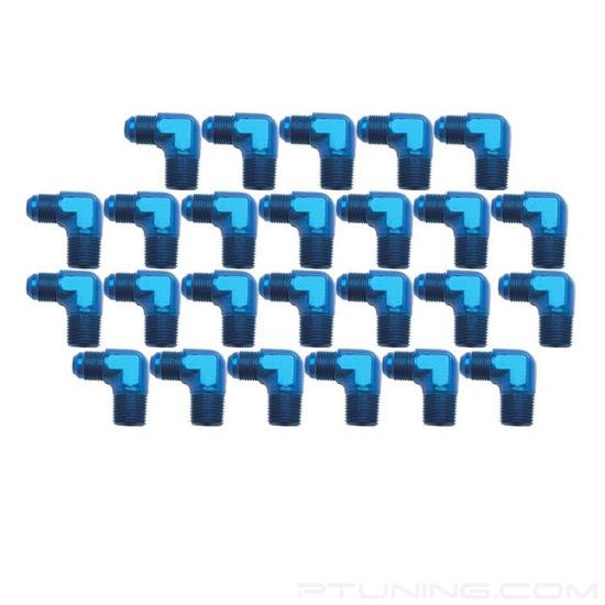 Picture of 6AN to 3/8" NPT 90 Degree Flare to Pipe Adapter - Blue (Pack of 25)