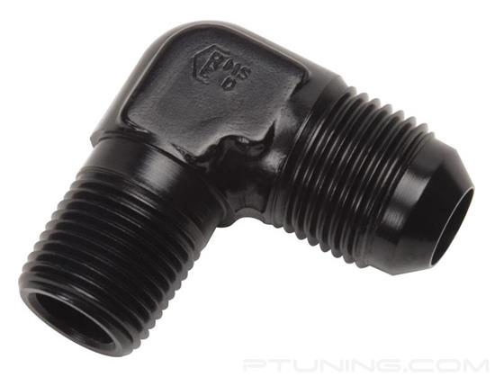 Picture of 12AN to 3/4" NPT 90 Degree Flare to Pipe Adapter - Black