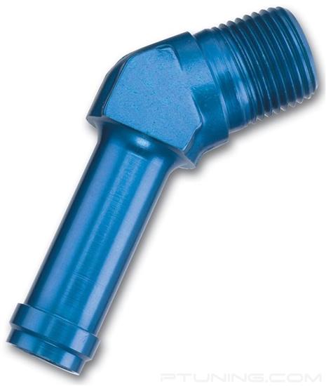 Picture of 3/8" NPT Male 45 Degree to 8AN (1/2") Tube Adapter - Blue