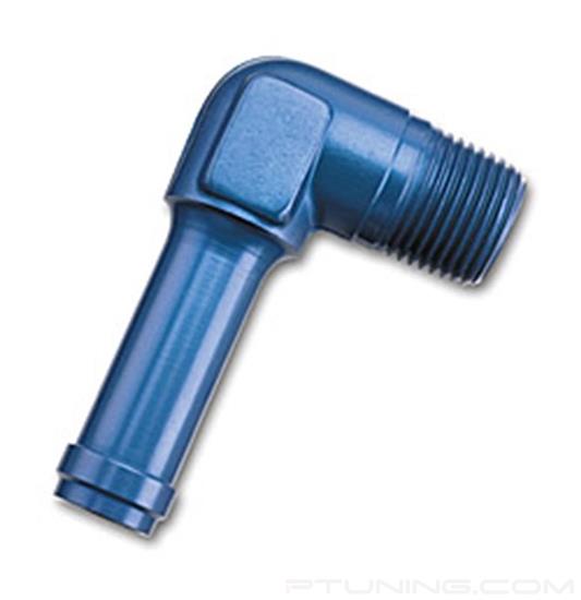 Picture of 1/4" NPT Male 90 Degree to 6AN (3/8") Tube Adapter - Blue