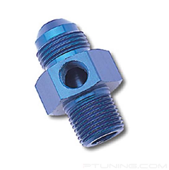 Picture of 6AN Flare to 3/8" NPT Pipe Pressure Adapter - Blue