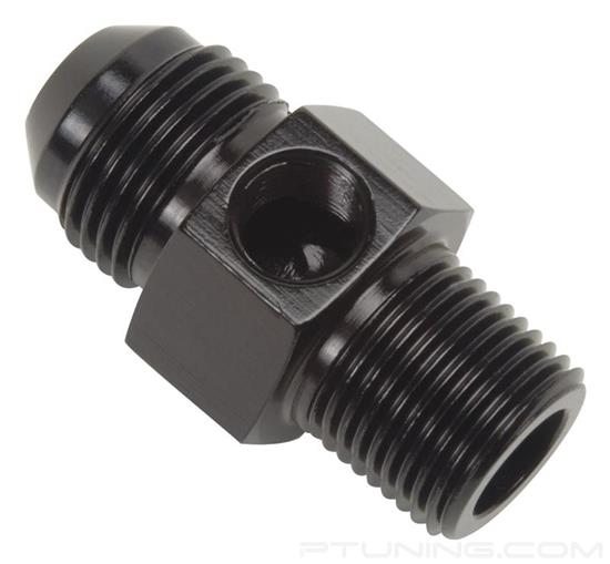 Picture of 6AN Flare to 3/8" NPT Pipe Pressure Adapter - Black
