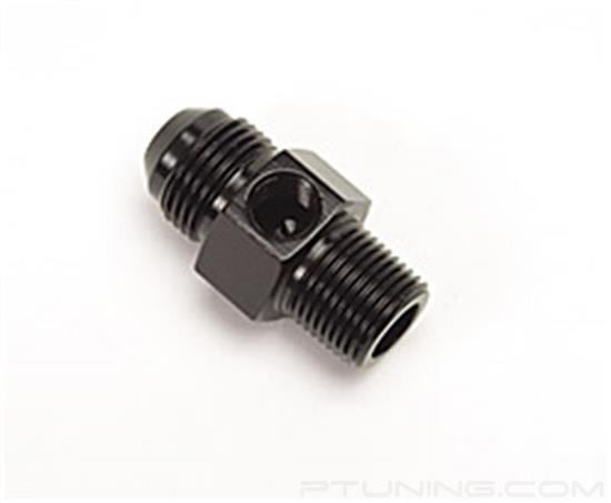 Picture of 8AN Flare to 3/8" NPT Pipe Pressure Adapter - Black