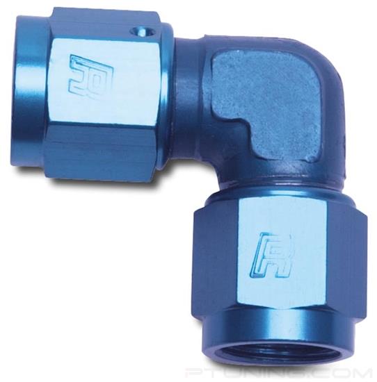 Picture of 3AN Female 90 Degree to AN Female Low Profile Swivel Fitting - Blue