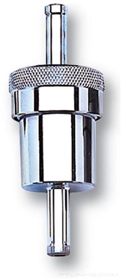 Picture of Street Fuel Filter (3" Length, 1-1/8" Diameter, 5/16" Inlet/Outlet) - Chrome