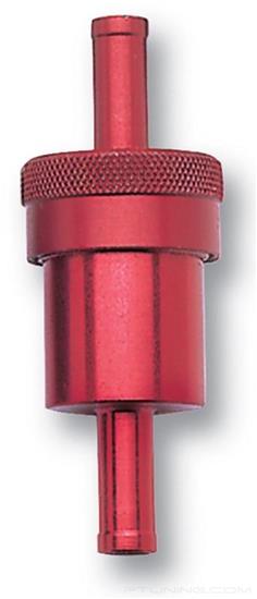 Picture of Street Fuel Filter (3" Length, 1-1/8" Diameter, 5/16" Inlet/Outlet) - Red