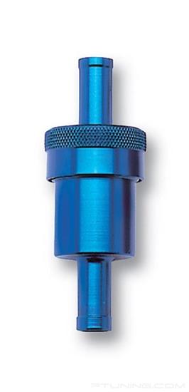 Picture of Street Fuel Filter (3" Length, 1-1/8" Diameter, 3/8" Inlet/Outlet) - Blue