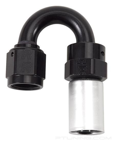 Picture of ProClassic 6AN 180 Degree Crimp Hose End (0.600" OD) - Black/Silver