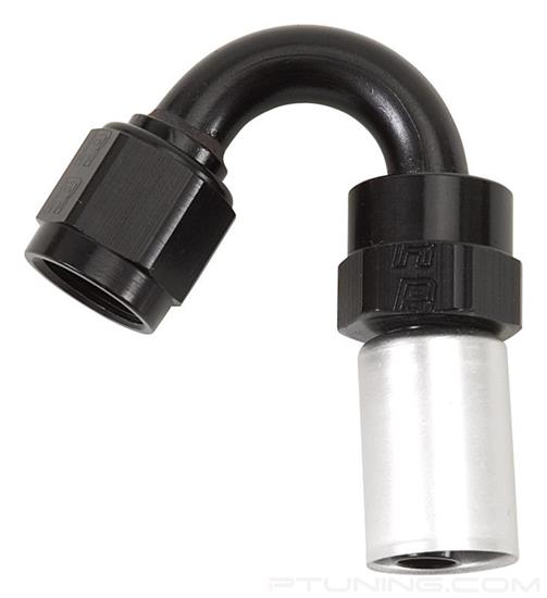Picture of ProClassic 8AN 150 Degree Crimp Hose End (0.700" OD) - Black/Silver