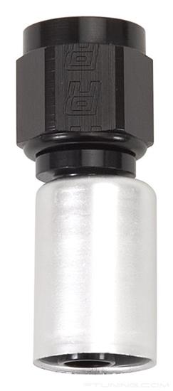 Picture of ProClassic 12AN Straight Crimp Hose End (0.950" OD) - Black/Silver