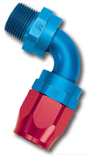 Picture of Full Flow 6AN 90 Degree to 3/8" NPT Male Swivel Hose End - Red/Blue
