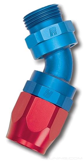 Picture of Full Flow 10AN 45 Degree to 12AN Male ORB Swivel Dry Sump Hose End- Red/Blue