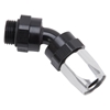 Picture of Full Flow 8AN 45 Degree to 8AN Male ORB Swivel Dry Sump Hose End - Black/Silver