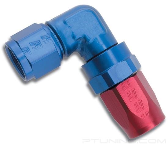 Picture of Full Flow 8AN 90 Degree Forged Aluminum Swivel Hose End - Red/Blue