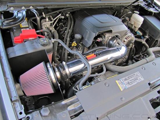 Picture of 77 Series High-Flow Performance Aluminum Polished Cold Air Intake System with Red Filter