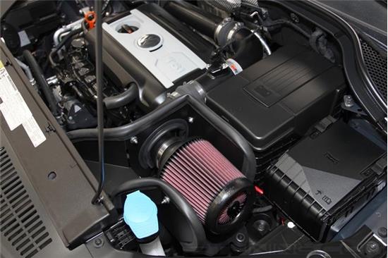 Picture of Typhoon Aluminum Textured Black Cold Air Intake System with Red Filter
