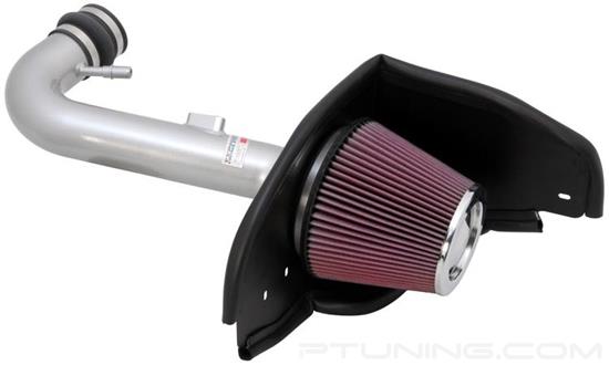 Picture of Typhoon Aluminum Silver Cold Air Intake System with Red Filter
