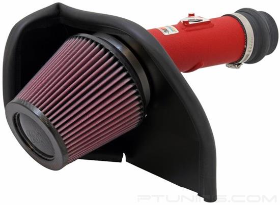 Picture of Typhoon Aluminum Wrinkle Red Cold Air Intake System with Red Filter