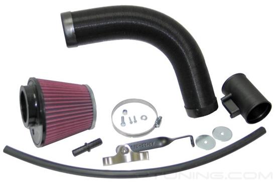 Picture of 57i Series Generation II Flex Hose Black Cold Air Intake System with Red Filter and Intake Pipe