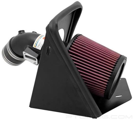 Picture of Typhoon Aluminum Textured Black Cold Air Intake System with Red Filter