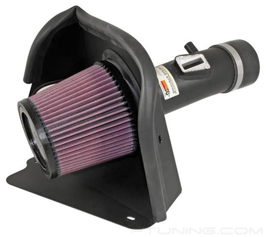 Picture of Typhoon Aluminum Black Cold Air Intake System with Red Filter