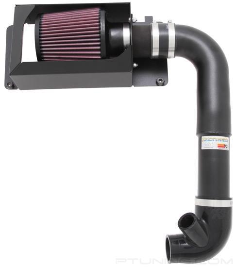 Picture of Typhoon Aluminum Black Cold Air Intake System with Red Filter