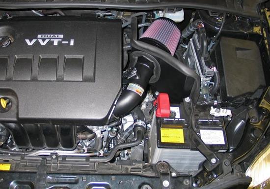 Picture of Typhoon Aluminum Black Short Ram Air Intake System with Red Filter
