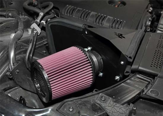 Picture of Typhoon Aluminum Black Cold Air Intake System with Red Filter